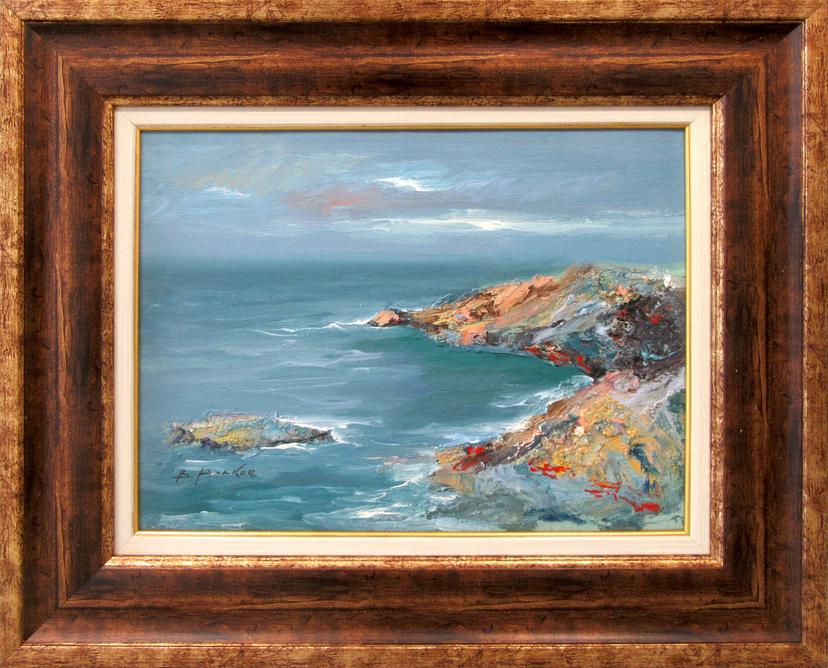 Seashore with colorful rocks