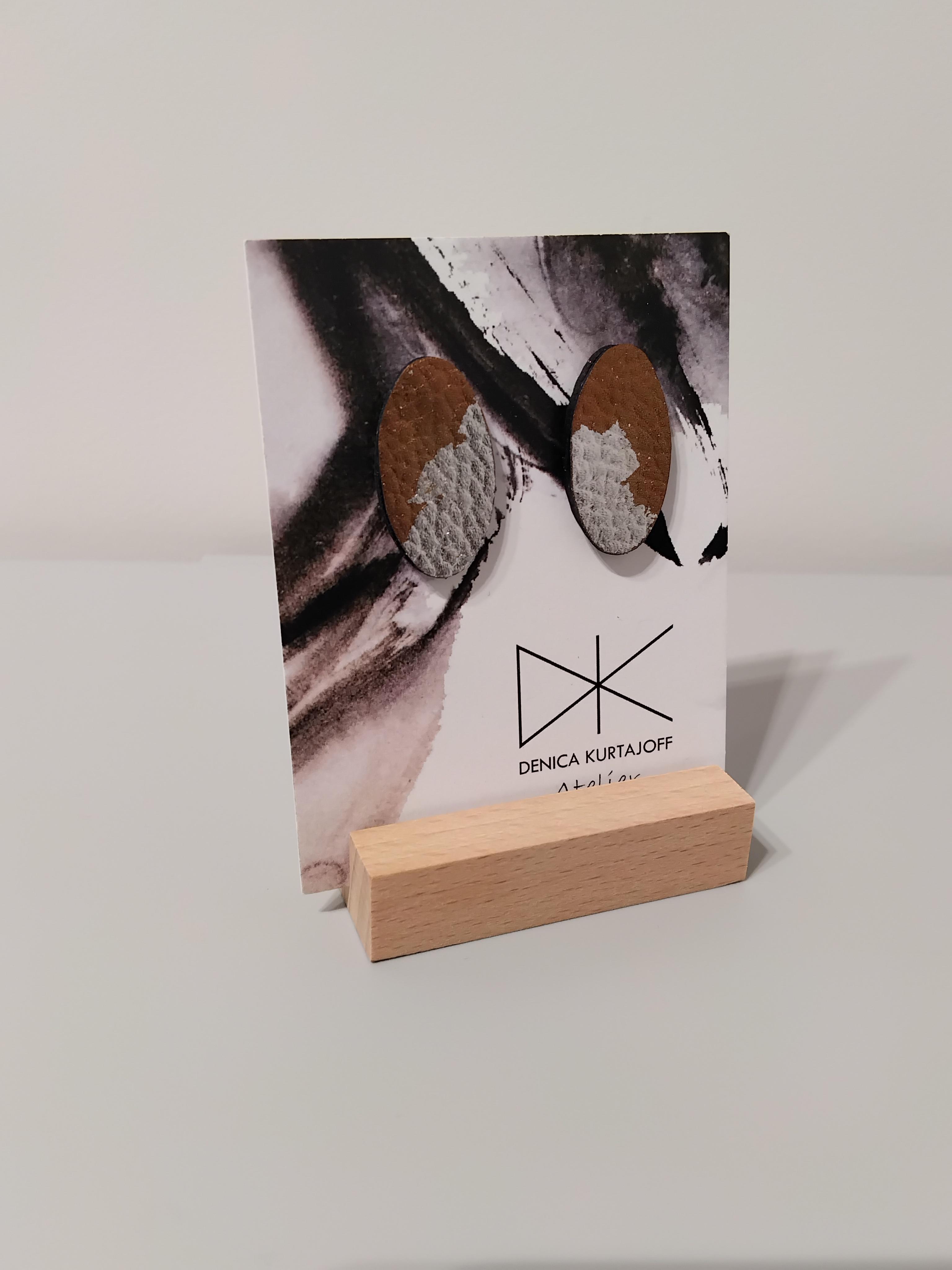 Обеци цвят капучино