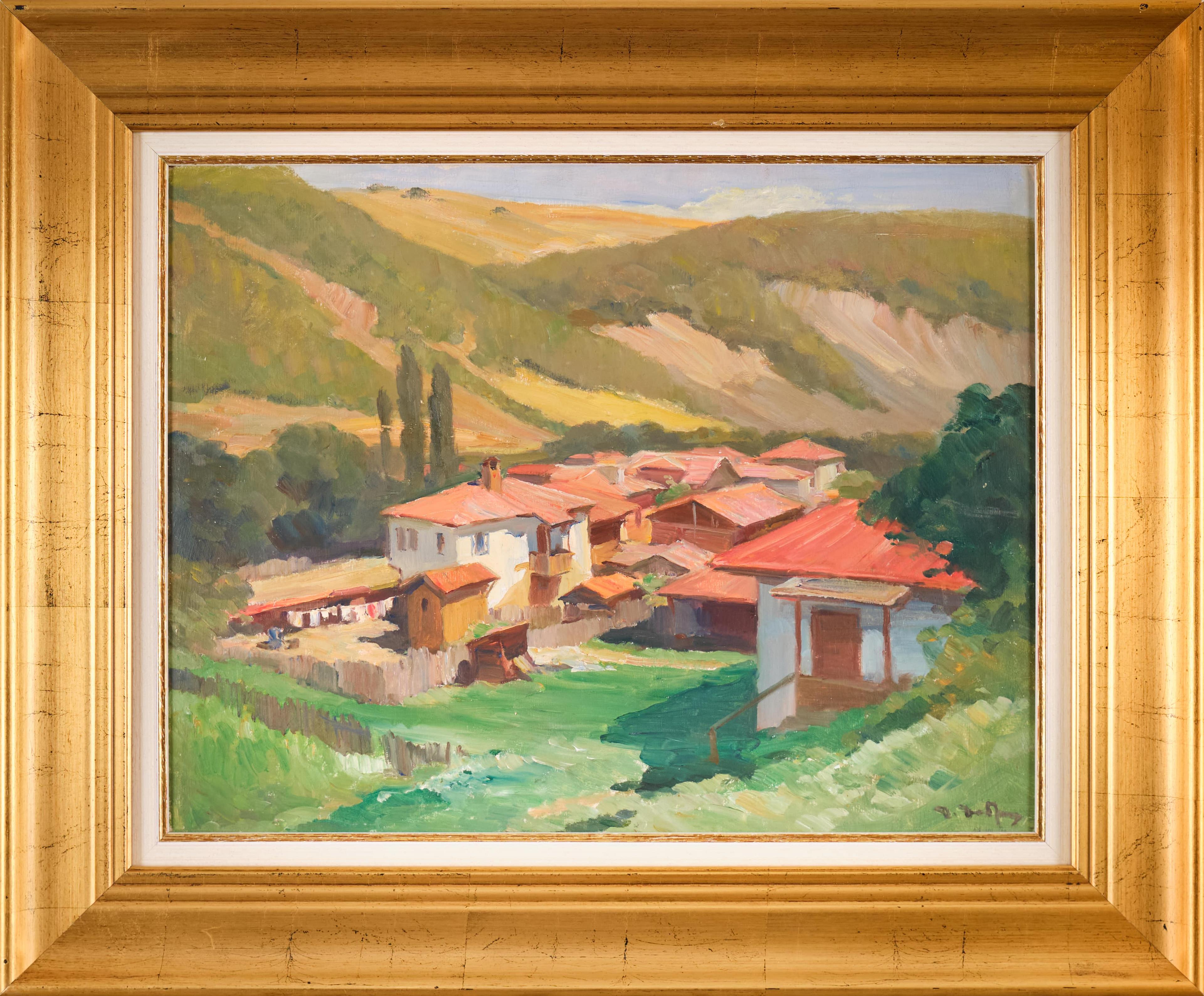 Пейзаж с къщи, Д. Добрев